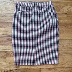 Talbots pencil Skirt Checkered Ted White Black 2